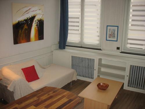 un salon avec un canapé et une table dans l'établissement Type 2, Valenciennes centre, 40 m2, à Valenciennes