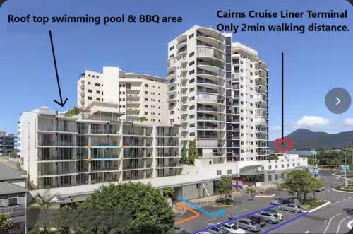 a rendering of a large white apartment building at City Quays Private Apartments - Best CBD Location & Comfort in Cairns
