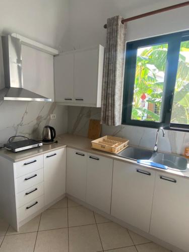 Η κουζίνα ή μικρή κουζίνα στο Vila F&M ksamil
