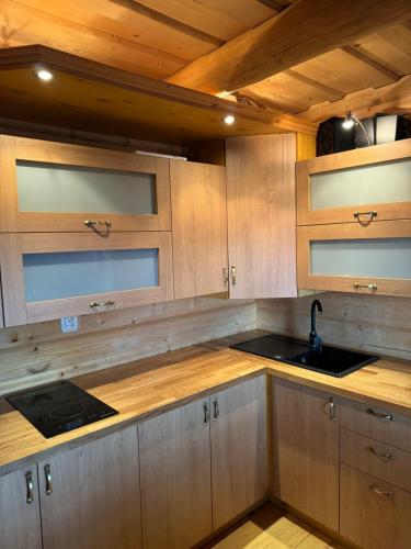 Widokowa Chataにあるキッチンまたは簡易キッチン