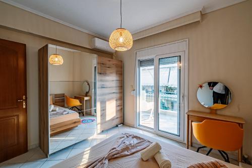 Ένα ή περισσότερα κρεβάτια σε δωμάτιο στο 2 bedroom apartment Asprovalta