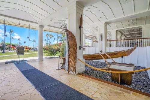 a museum with a hammock in the middle of a room at Simple but Idyllic Oceanfront Resort w King Bed in Lihue