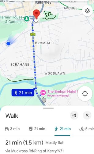 a screenshot of a cell phone with a map at River apartments, 2 bedroom - Killarney, gleneagle in Killarney