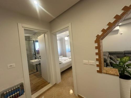 Koupelna v ubytování Dion apartamen