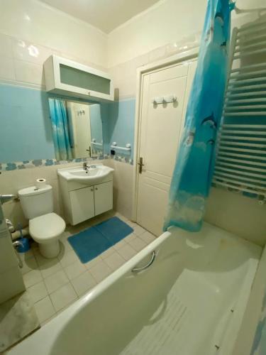 a bathroom with a tub and a toilet and a sink at emplacement exceptionnel in Tunis