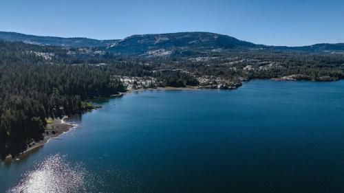 an aerial view of a large body of water at Kit Carson Lodge in Kit Carson