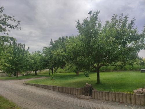Taman di luar Ferienwohnung am Kugelbaum