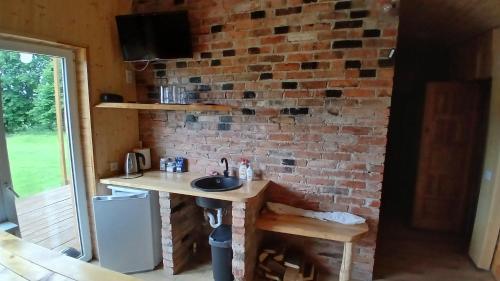 Dapur atau dapur kecil di Sodyba Po klevais