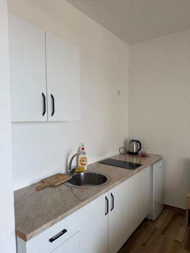 Η κουζίνα ή μικρή κουζίνα στο Xhan Apartments
