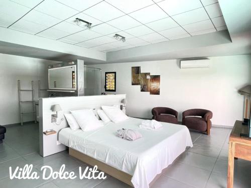 Postel nebo postele na pokoji v ubytování Domaine entre ciel & mer Villa Dolce Vita