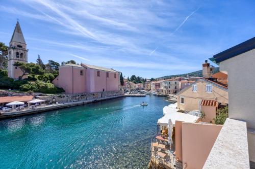 a view of a river in a town at Panorama Apartment Veli Lošinj - Happy Rentals in Veli Lošinj