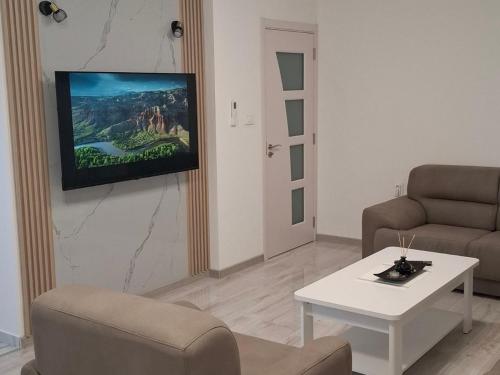 Una televisión o centro de entretenimiento en Milovic Apartman