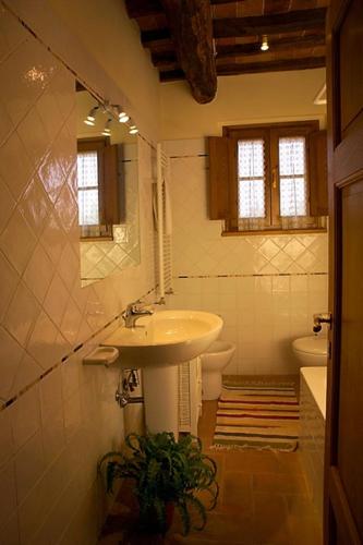 a bathroom with a sink and a toilet at Casale Rosanna in San Gimignano