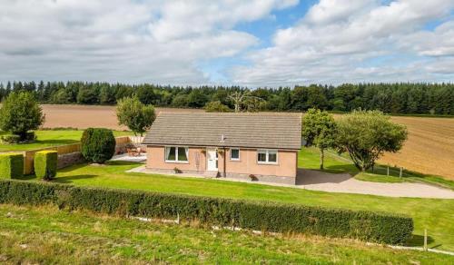 een klein huis in het midden van een veld bij Muirton Cottage in Ardovie