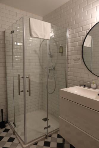 Koupelna v ubytování Hotel Spa Azteca Barcelonnette