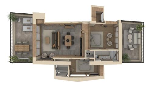 a floor plan of a house at Sandhof Apartments in Lech am Arlberg