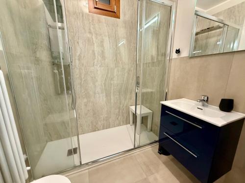a bathroom with a shower and a sink at Provveditori in Rome