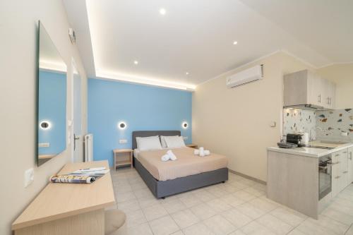 Katil atau katil-katil dalam bilik di Filalithis Studios & Apartments