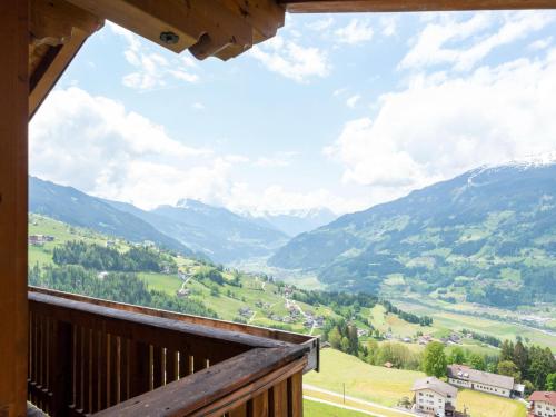 a view of a valley from a cabin balcony at Welcoming apartment in Stummerberg with terrace in Stummerberg