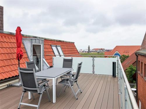 Balkoni atau teres di Wohnung Strandrose im Haus Inselrose