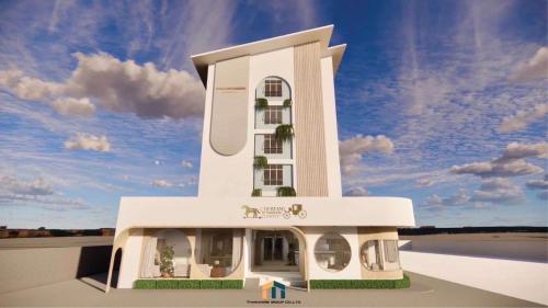 a rendering of a building with a sky at Chertam Le Marjestic Hotel โรงแรม เฌอแตม ลำปาง in Ban Kat Mek