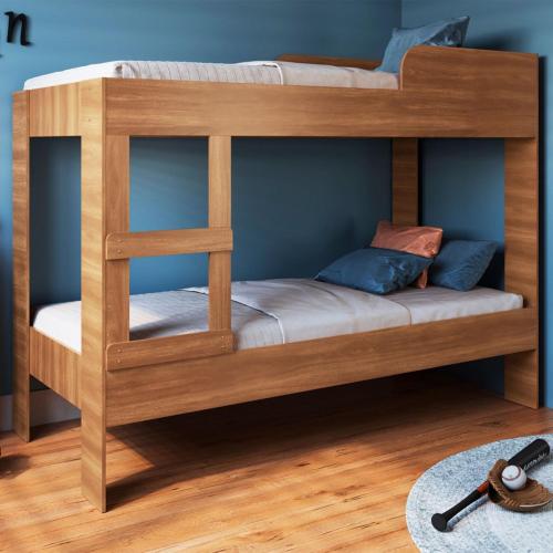 a wooden bunk bed in a room at Regina Santiago in São Tomé