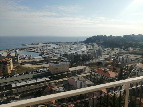 a view of a city from a balcony at Casa Fannì Comodità, vista mozzafiato, parcheggio in Varazze