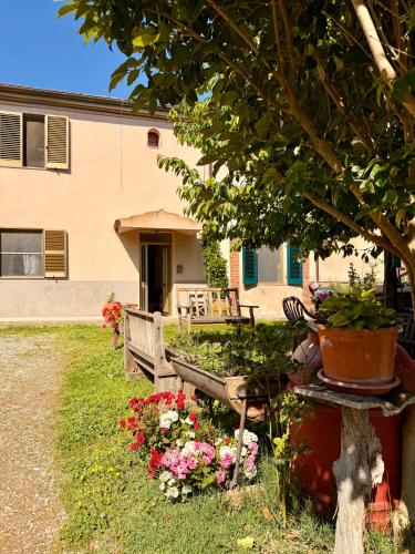 una casa con un ramo de flores en el patio en Le Case Vacation Home, en Casa Coldi Sasso