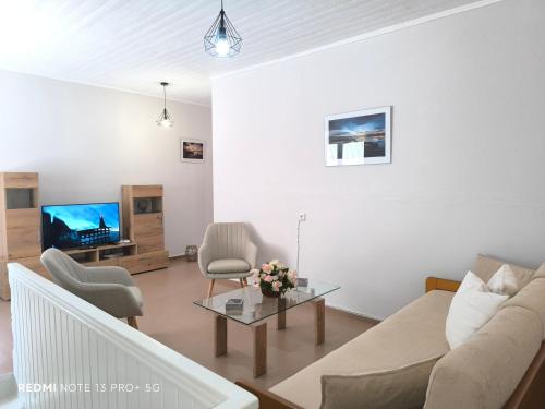 TV a/nebo společenská místnost v ubytování Poseidon Apartments