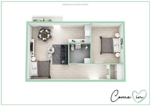 Kuchyň nebo kuchyňský kout v ubytování Come in! "Tammela" 1bd Best Location for 5 Guests next to the Tammela soccer stadium!