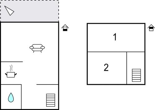two images of a box with a square on the left at 2 Bedroom Nice Apartment In Lemvig in Lemvig