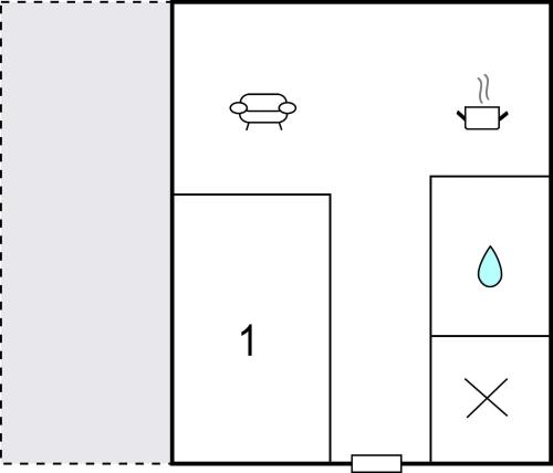 a diagram of a bathroom with two toilets at Amazing Apartment In Korsør in Korsør
