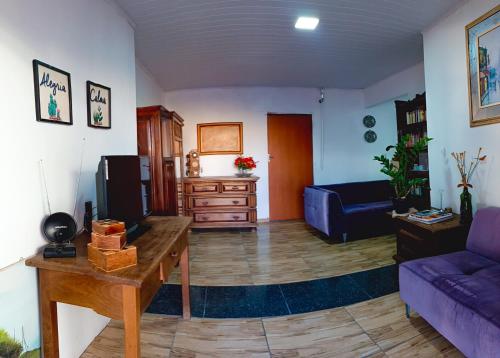 Ruang duduk di Casa de Lazer Monte Sião