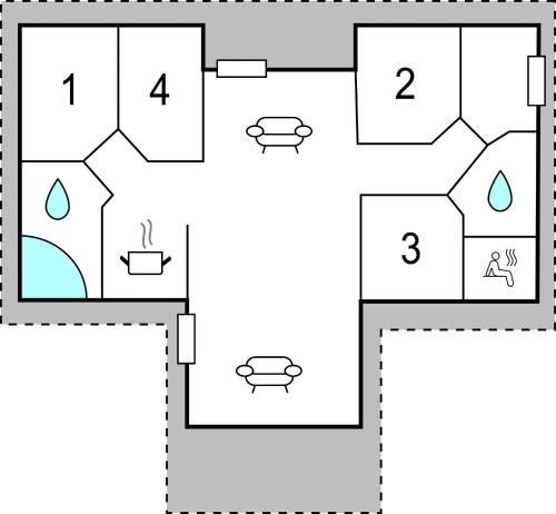 a floor plan of a house at Holiday Home Barsbæklund Xi in Loddenhøj