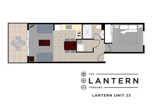 a floor plan of the lanteren unit at Lantern 23 - Balcony in Thredbo