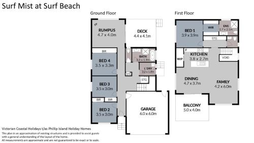 a floor plan of a unit must at suit beech at Surf Mist at Surf Beach in Surf Beach