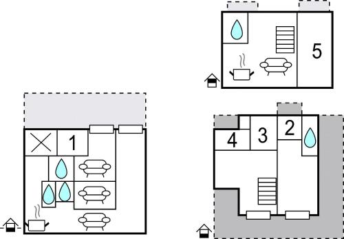 a set of four illustrations of a water fountain at Amazing Home In Montefiascone in Montefiascone