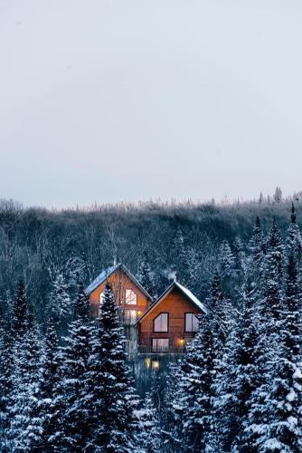 Landskap semula jadi dekat dengan chalet