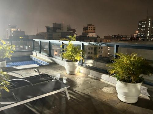 Balkón nebo terasa v ubytování TOP quarto Stay Inn hotel 3 min Av Paulista