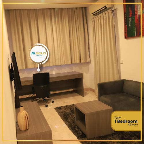 Ruang duduk di MGold Tower Apartment