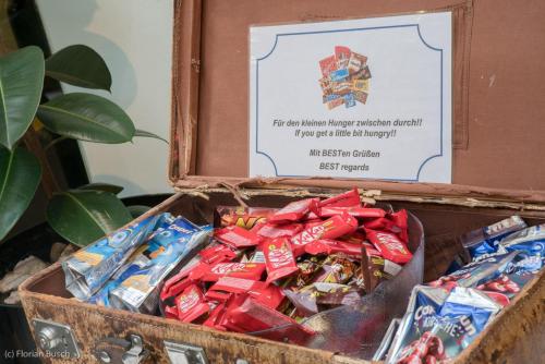 a box filled with different types of candy at Best Western Hotel im Forum Mülheim in Mülheim an der Ruhr