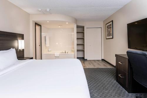 a hotel room with a bed and a television at Quality Inn & Conference Centre Kingston Central in Kingston