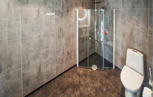 a bathroom with a shower and a toilet at Nice Home In Hafslo With Wifi in Hafslo