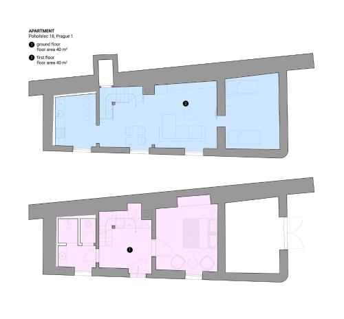 a house with a viewfourth floor plan at Modern Apartment in a Picturesque 15th-Century Building in Prague