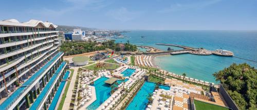 an aerial view of a resort and the ocean at Mylome Luxury Hotel & Resort - Ultra All Inclusive in Okurcalar