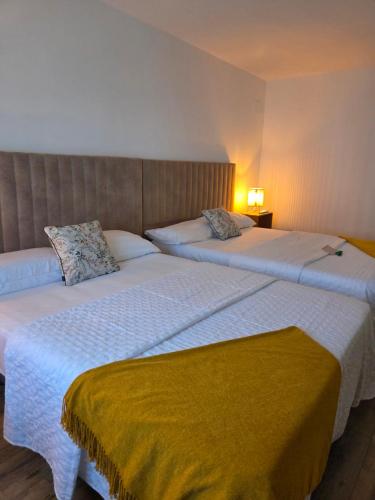 two beds sitting next to each other in a room at Apartamentos La Vera de Gredos in Villanueva de la Vera