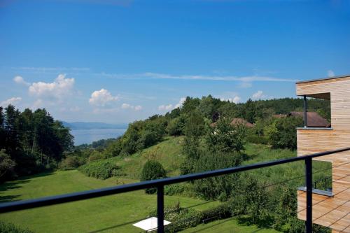a view from the balcony of a house at FX Mayr Zentrum Bodensee in Überlingen