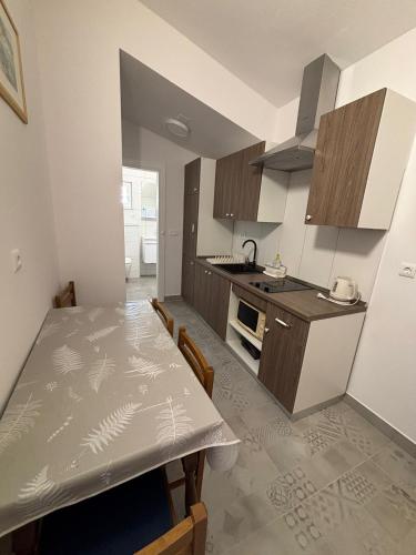 Kuchyň nebo kuchyňský kout v ubytování Apartmani Roko
