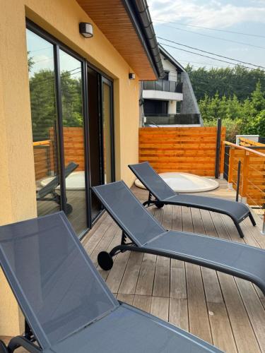 Balkón nebo terasa v ubytování A-Frame Paradise