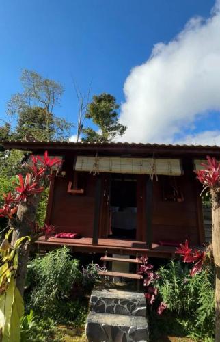 a house with a stone path leading to it at Yucan eco stay in Bedugul